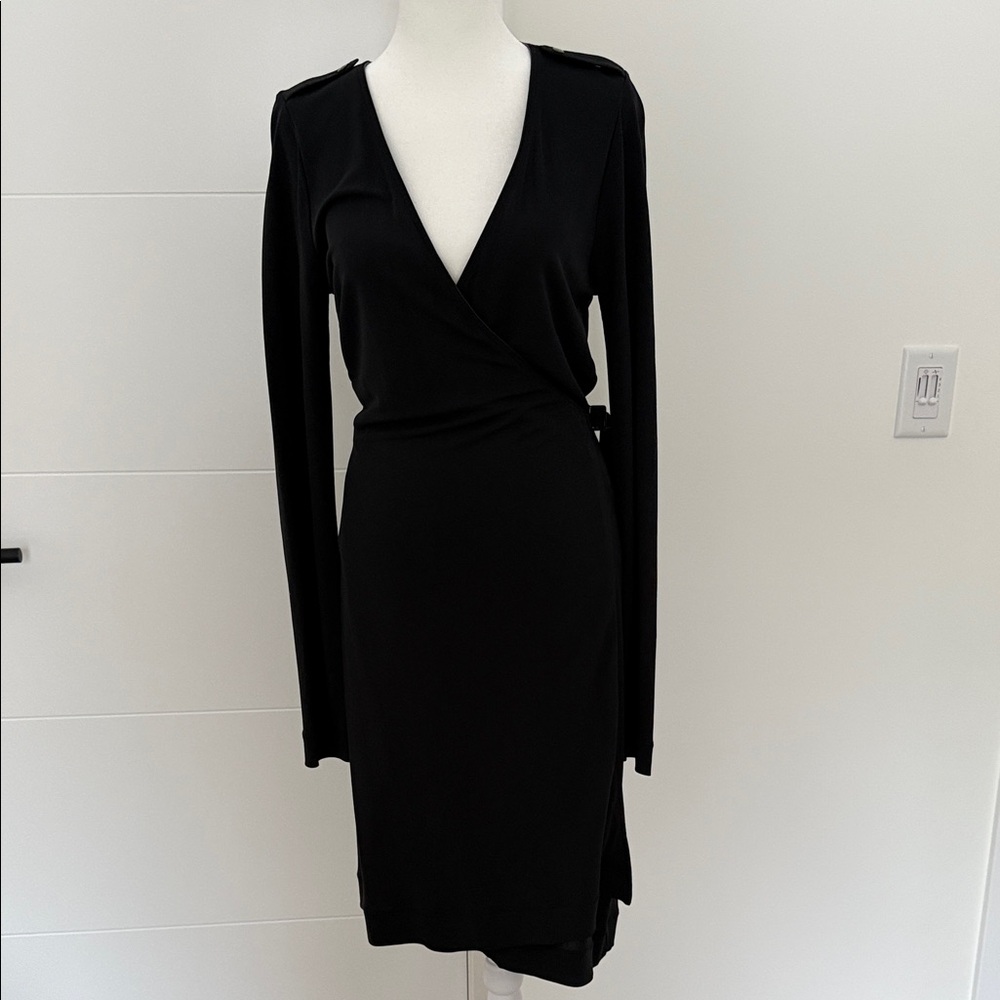 Banana Republic Black Long Sleeve Wrap Dress